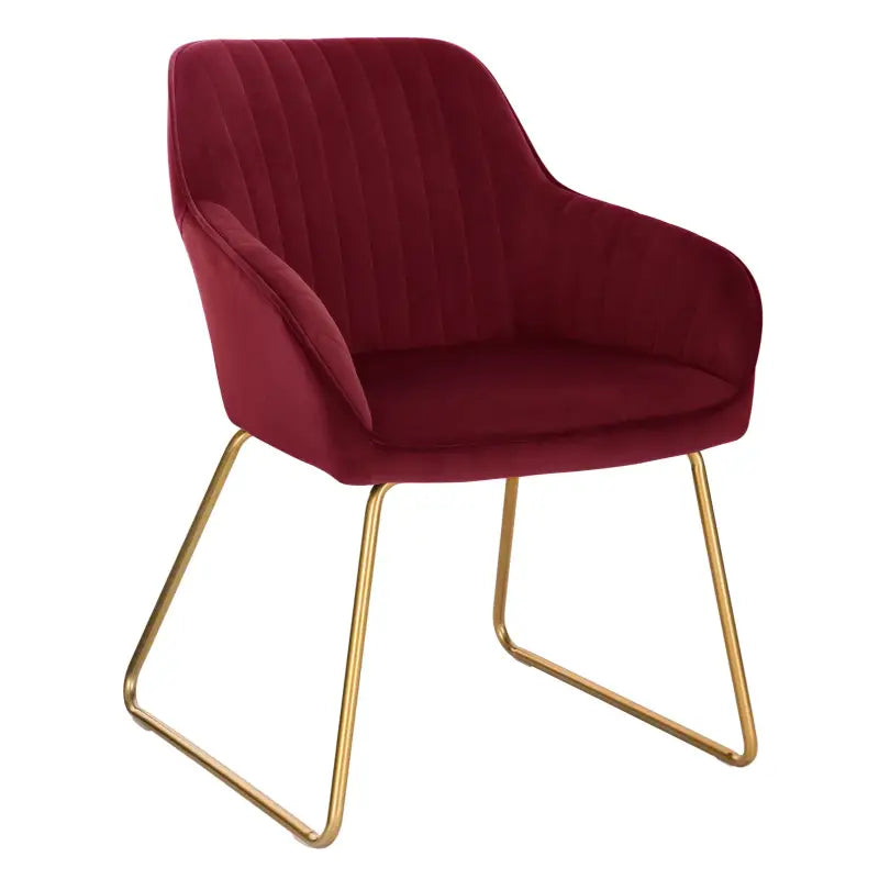BukkitBow - Comfortabele & Ergonomische Eetkamerstoel - Velours met Goudkleurig Onderstel