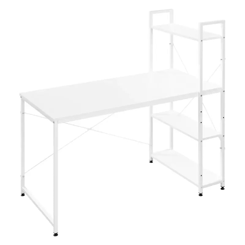 BukkitBow Compact Hoekbureau - Ruimtebesparende Werkplek met Opslagrek - 120x64x120cm