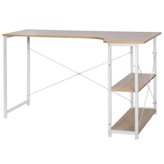 Comnox - BukkitBow Industrieel Bureau - Compact Hoekbureau met Opbergruimte - 120x74cm