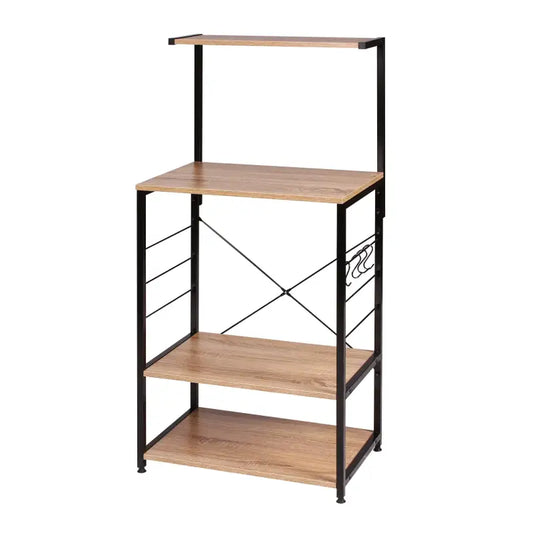 Een witte metalen kledingkast met zwarte planken en een bovenste hanger, geschikt voor kleine ruimtes. Ideaal voor opbergen van kleding en accessoires in slaapkamers of woonkamers.