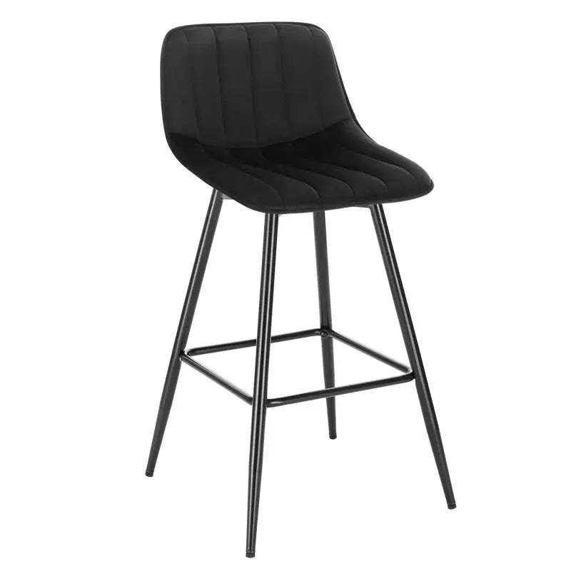 BukkitBow - Moderne Barkruk - Barkruk van Fluweel met Metaal Frame - Ergonomisch met Rugleuning - 100kg Draagvermogen - Zithoogte: 64.5CM