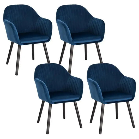 BukkitBow - Comfortabele Fluwelen Eetkamerstoelen - Set van 4