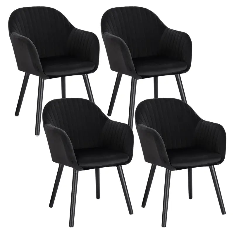 BukkitBow - Comfortabele Fluwelen Eetkamerstoelen - Set van 4