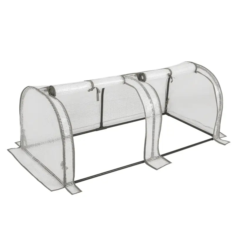 BukkitBow – Polytunnel Tuinkas – Winterproof Tunnel voor Groenten Teelt – Compacte Tuinkas met 2 Luiken - 130X60X50CM