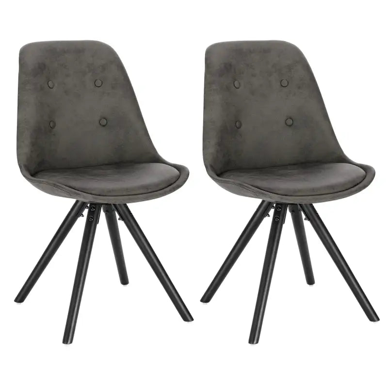 BukkitBow Set Eetkamerstoelen - Ergonomisch Comfort - Zwart Houten Frame