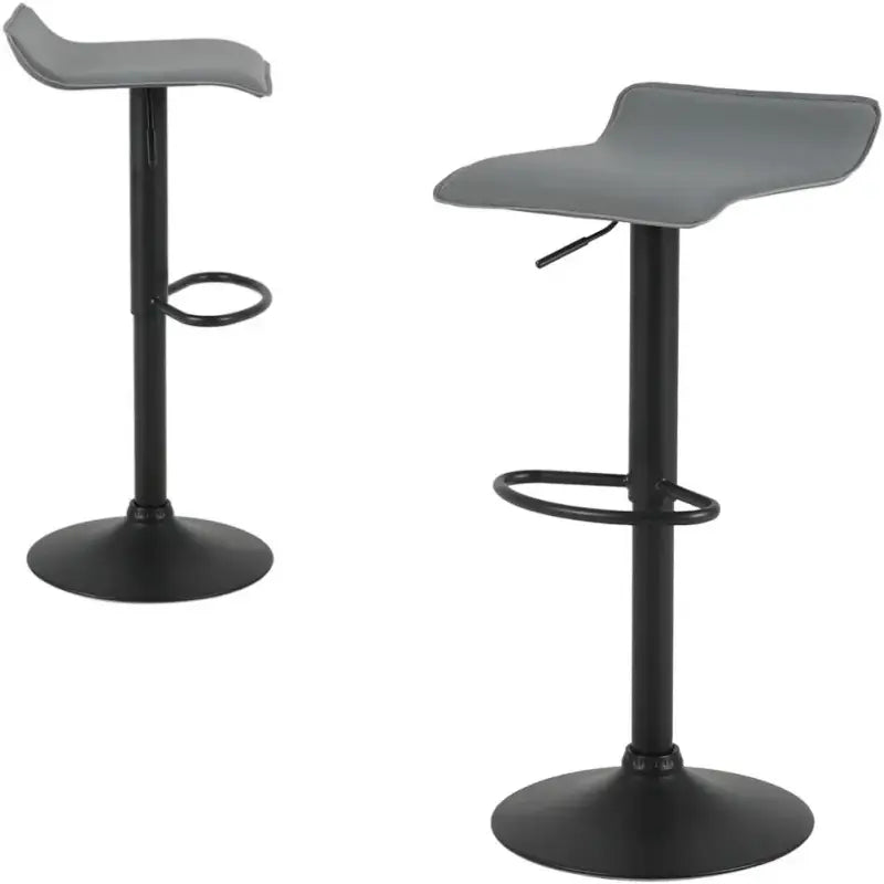 BukkitBow - Set van 2 Barkrukken - Metaal en Synthetisch Leer - Verstelbare in Hoogte en Draaibaar - 100KG Laadvermogen - Zithoogte: 56-78CM