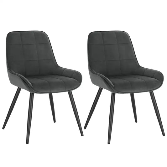 BukkitBow Set van 2 Eetkamerstoelen - Modern Design met Metaal Frame - 81.5 cm Hoogte