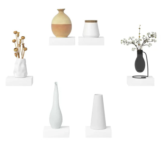 Drie witte, rechthoekige verpakkingen met glad oppervlak, geplaatst op een helderwitte achtergrond. Geschikt voor productfotografie en e-commerce, met minimalistische stijl en neutrale kleur.