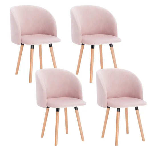 BukkitBow Set van 4 Stoelen - Comfortabel Fluweel - Massief Hout