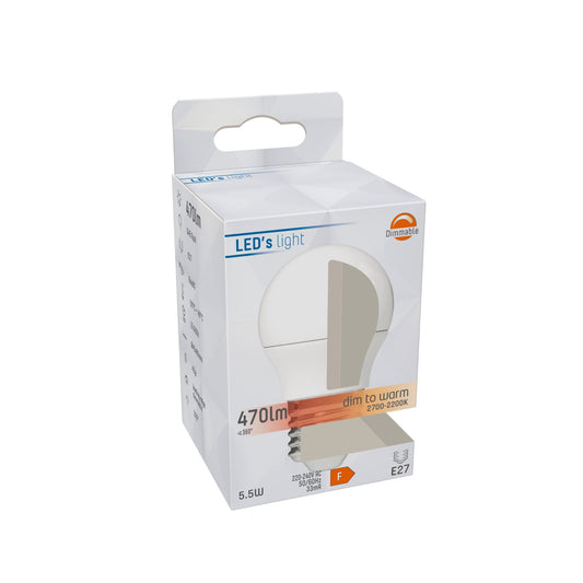 Dimbare E27 LED Lamp - Dimbaar naar extra warm wit - 1 lamp