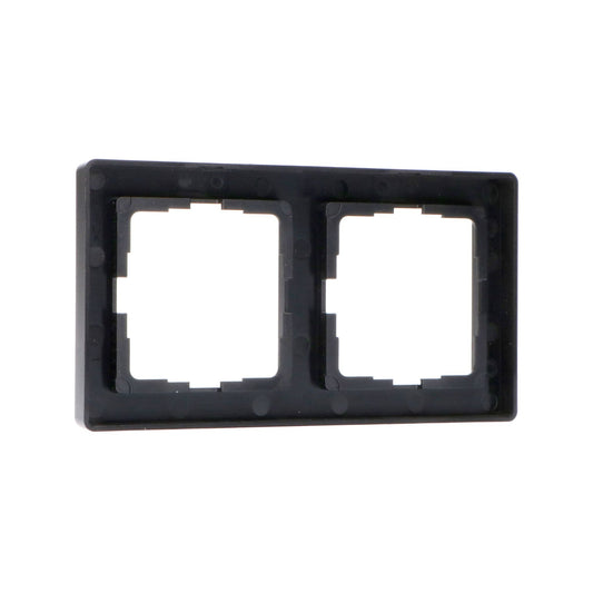 Dubbelframe voor wandcontactdoos - Universeel - 55 x 55 mm - Zwart