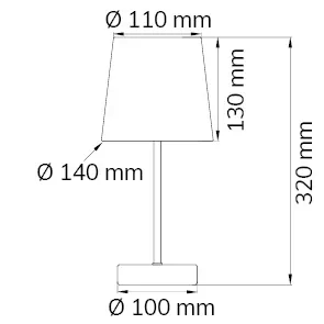 Eleganto LED Tafellamp met voetschakelaar - E14 fitting - Grijs - 32 cm