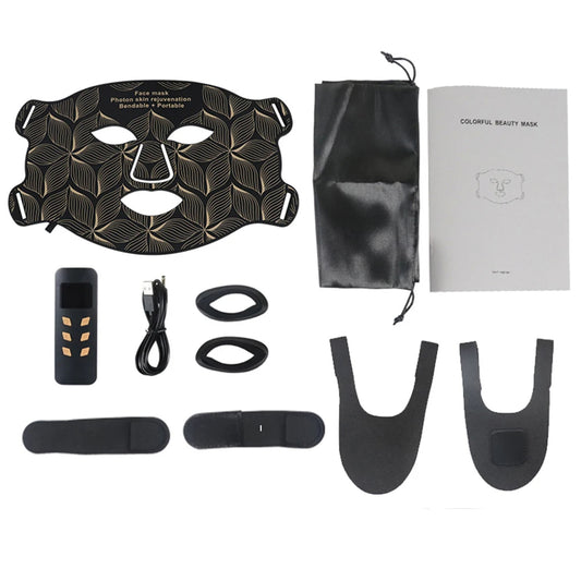 Comnox - LED Gezichtsmasker en Nekset - 7 Kleuren + Infrarood Licht - Anti-Aging, Acne Therapie, Rimpelvermindering - Draagbaar en Oplaadbaar - Bruin - Comnox Company
