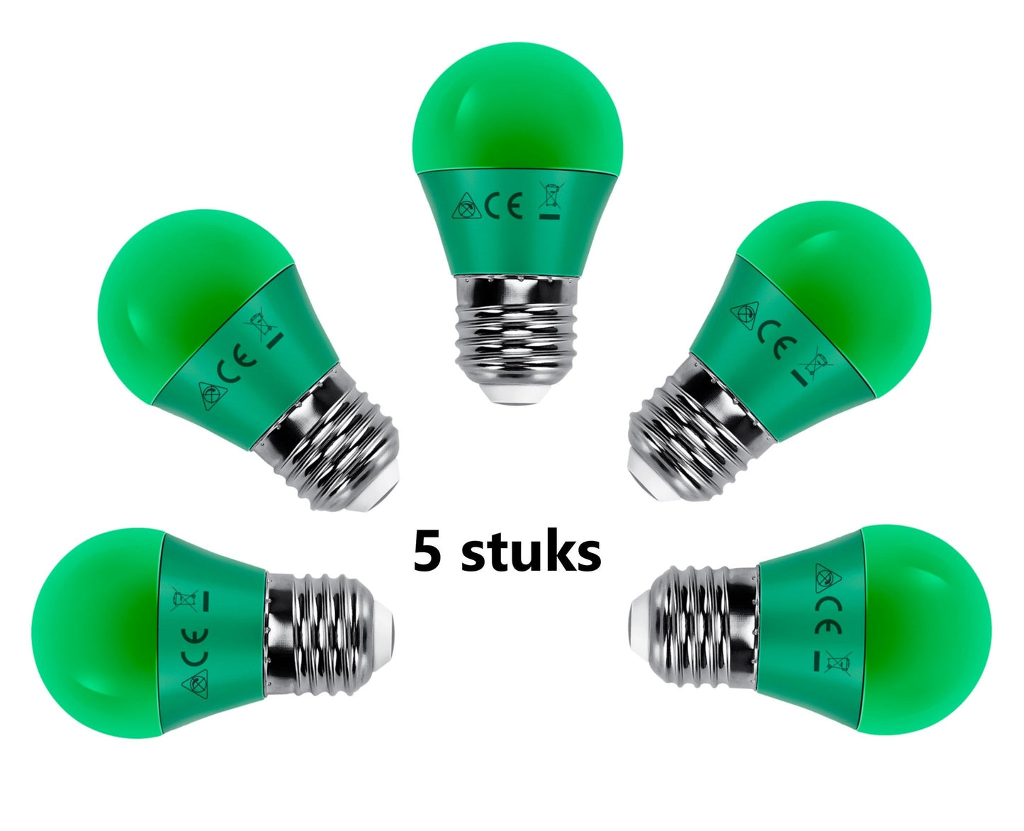 Comnox - E27 LED Kogellamp 5 stuks - Direct helder licht - Comfort & Veiligheid - 4W - Groen - E27