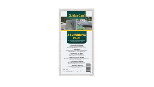 Golden Care schuurblokken in groen, met duidelijke verpakking voor buitenmeubilair. Geschikt voor reiniging van houten terrassen en meubels.