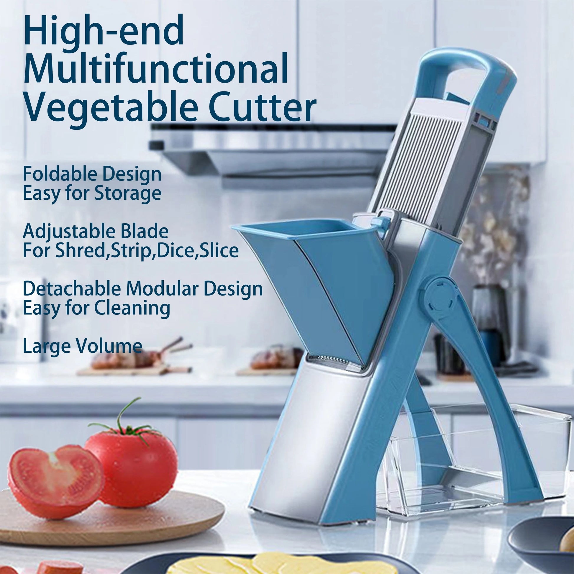 Comnox - Multifunctionele Groentesnijder & Rasp - Inklapbaar - Instelbare Dikte - RVS Mes - Handmatige Groente- en Fruitsnijmachine - Compact en Efficiënt Keukengereedschap - Groen - Comnox Company