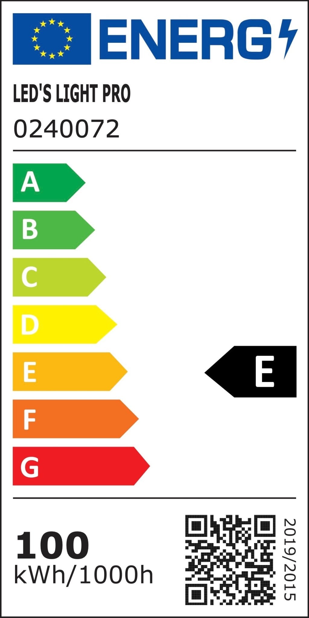 Zwarte 100W LED-stralingslamp van LED’s light Pro, met zichtbare kabel en montagebeugel, geschikt voor buitenverlichting en industriële toepassingen.