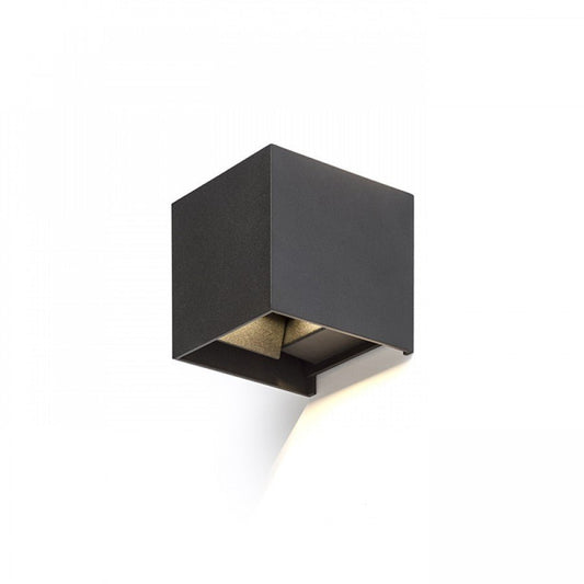 Comnox - Proventa Kubus - Dimbare LED wandlamp voor binnen en buiten - Zwart Metaal