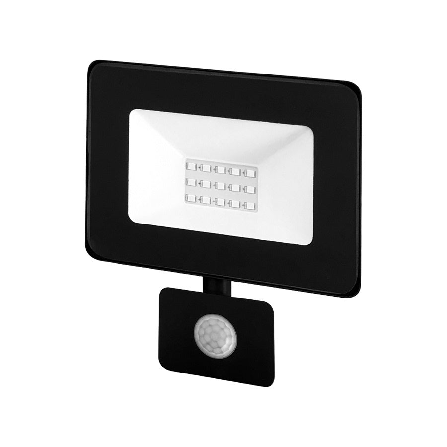 LED schijnwerper daglichtwit 6400K met IR sensor - 10W - IP65 waterdicht - zwart