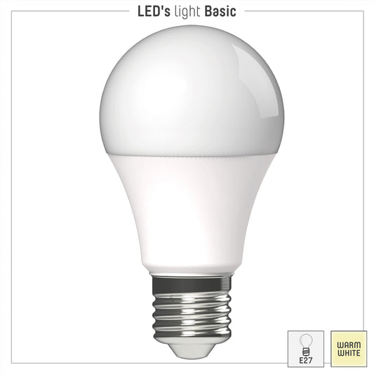 LED Lamp E27 - Mat - Warm wit licht - 8.5W vervangt 60W