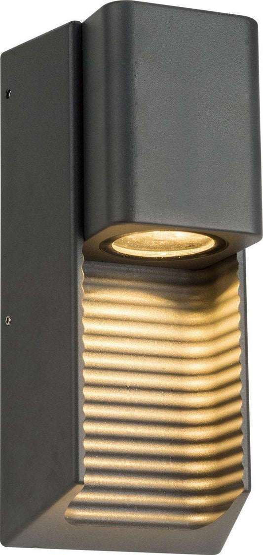 LED Muurlamp buiten met GU10 fitting - Strepen - Rimini - IP44 - Antraciet