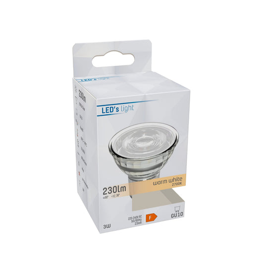 LED Lamp GU10 - 3W vervangt 35W - 230 lm - Warm wit licht