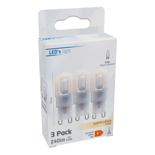 LED Steeklamp G9 - Mat - 220-240V - Warm wit - 2.5W (24W) - 3 lampjes