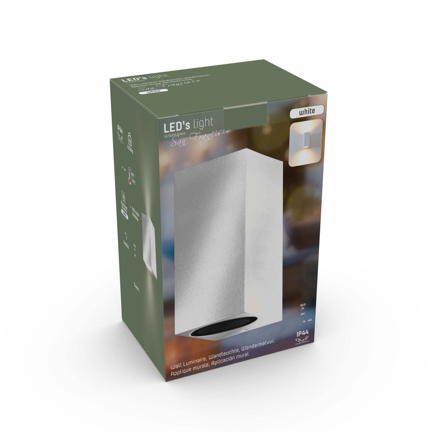 Comnox - NØRD Milaan Up&Down Wandlamp - Duurzame Buitenverlichting - Wit Aluminium