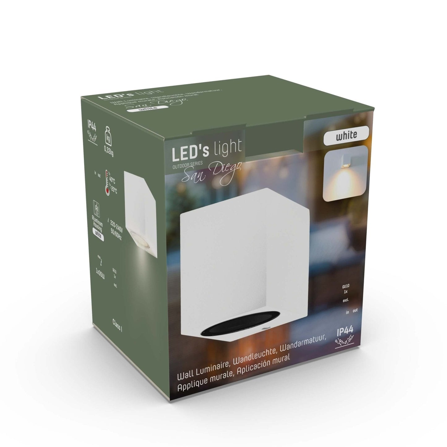 Comnox - NØRD Down - LED Wandlamp Buiten met GU10 fitting - Weerbestendig IP44 - Duurzaam aluminium - buitenverlichting - wit