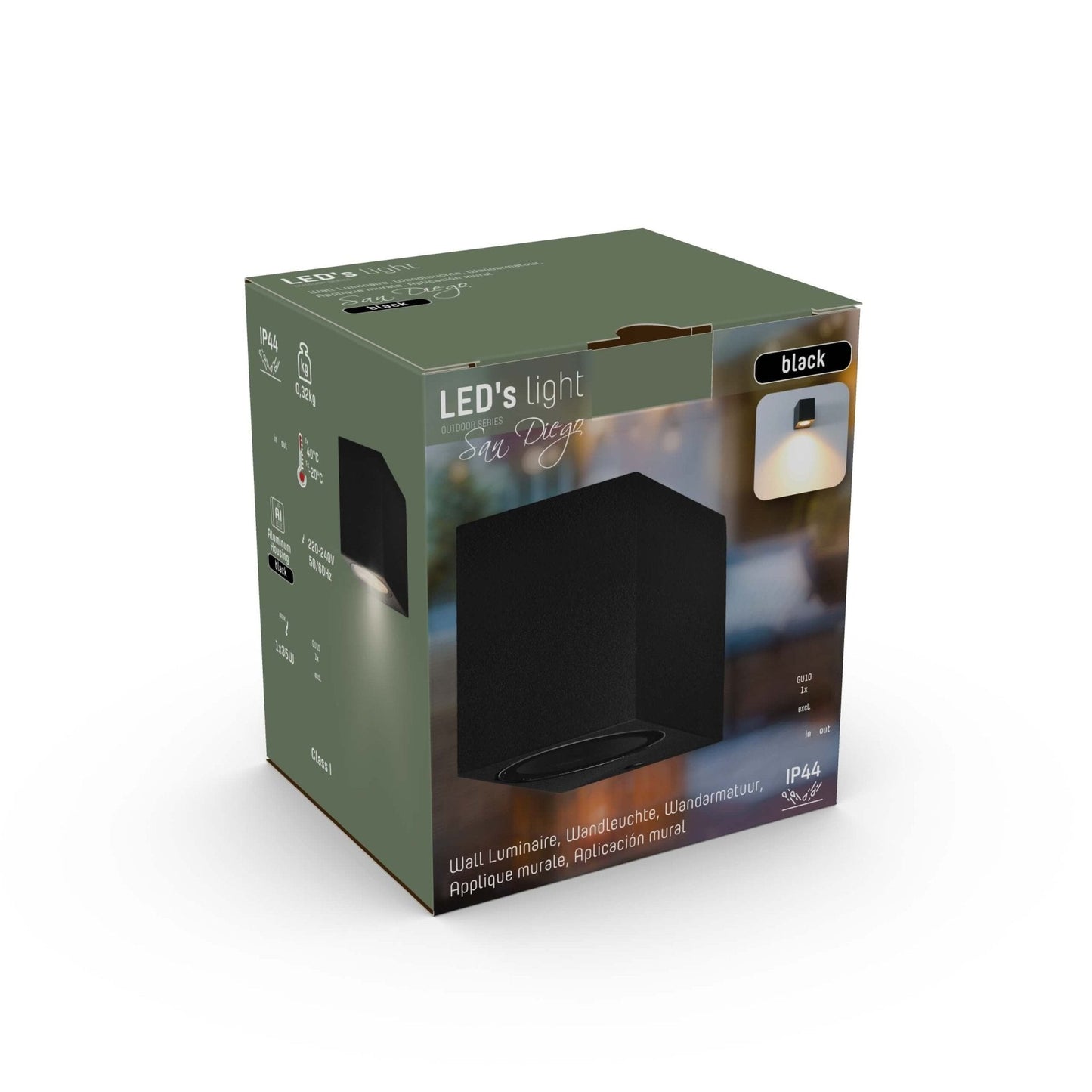 Comnox - NØRD Down - LED Wandlamp Buiten met GU10 fitting - Duurzame buitenverlichting - Weerbestendig IP44 - Aluminium constructie - zwart