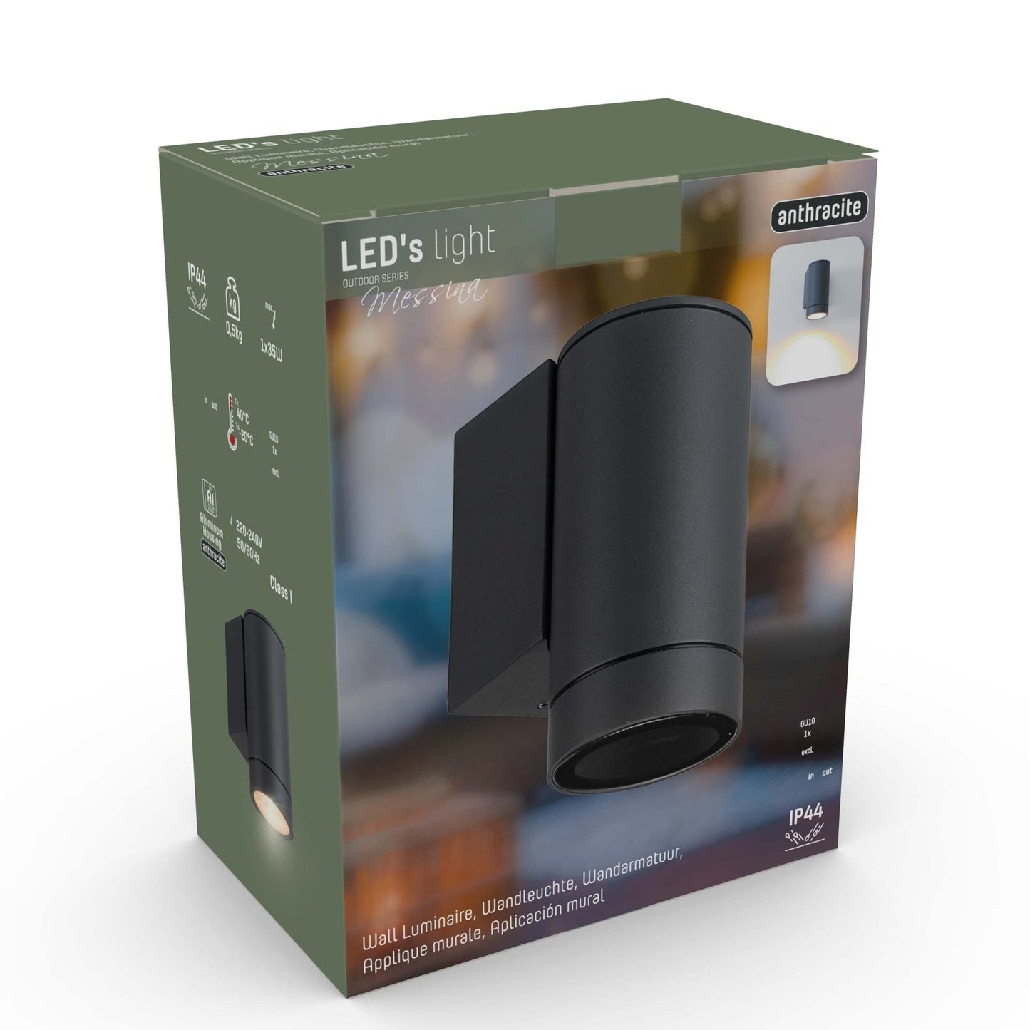 Comnox - LED's Light - Buiten muurlamp met GU10 fitting - Comfortabele buitenverlichting - Waterbestendig IP44 - Antraciet