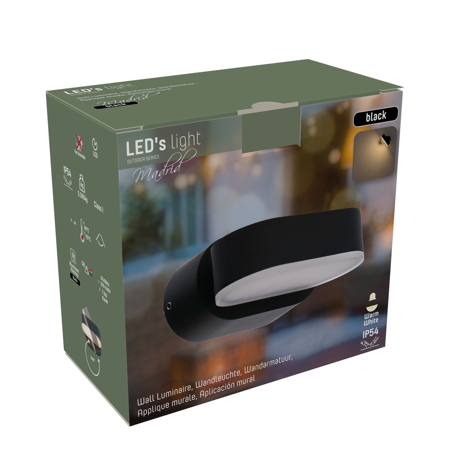 Comnox - LED's Light Model Rieti - Verstelbare Wandlamp - Zwart Aluminium