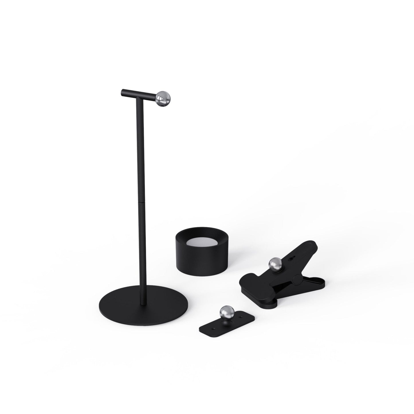 LED's Light 3-in-1 Draadloos Oplaadbaar Spotje - Tafellamp, Klemlamp & Wandlamp - Zwart