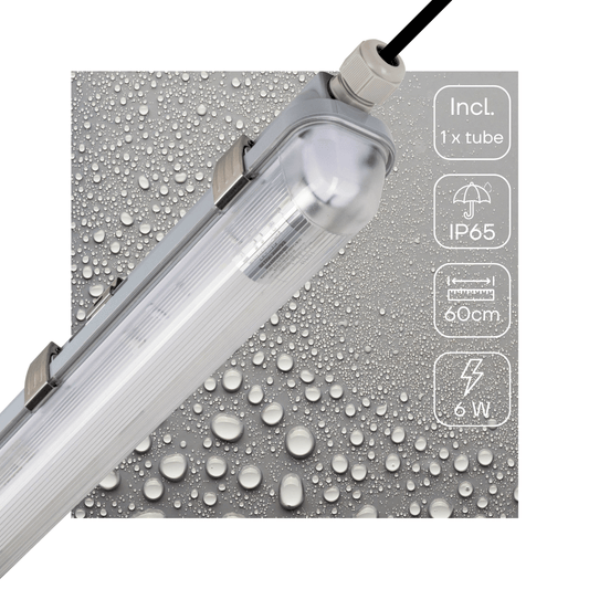 Comnox - LED TL lamp 60 cm - Duurzame binnen- en buitenverlichting - Stofdicht, waterbestendig - 1100 lm - 1x6W - Comnox