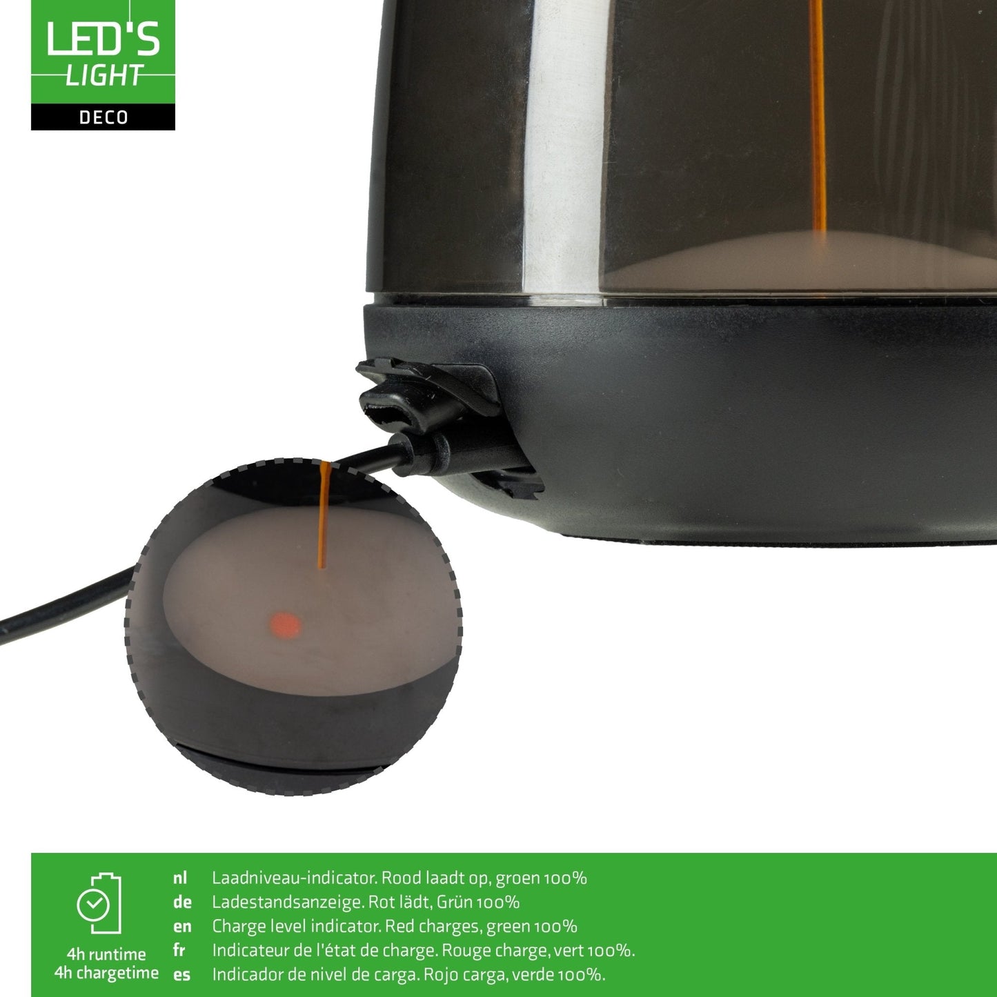 Comnox - LED's Light - Oplaadbare tafellamp met lichtspiraal - RGBW sfeerlicht - IP44