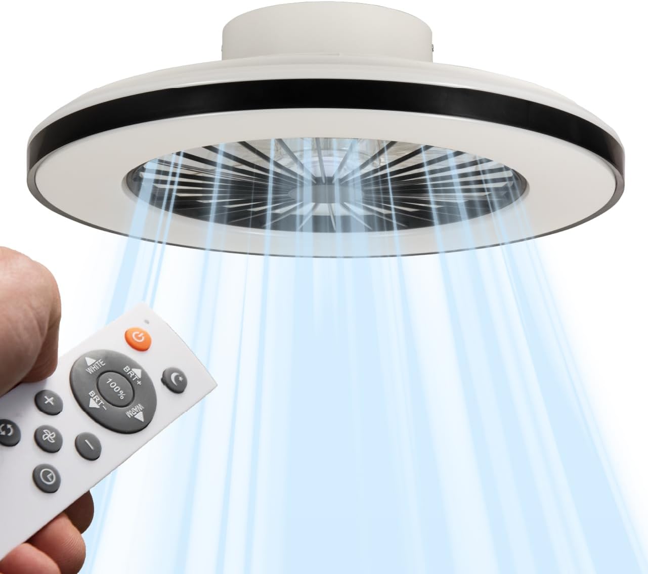 Comnox - LED’s Light plafondventilator met verlichting - Zomer en winter modus - 48 cm Zwart