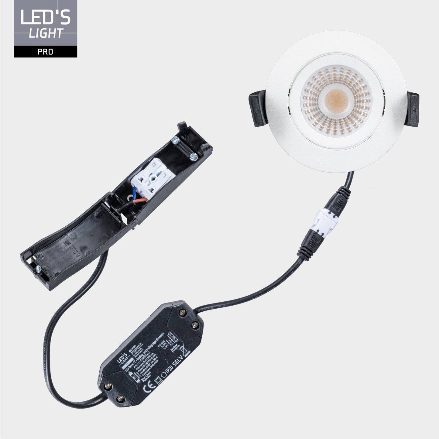 Comnox - LED's Light PRO Inbouwspot - Dimbaar & Spatwaterdicht - 3 Pack