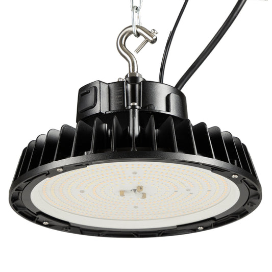 Moderne zilveren LED-lamp met vier lichtbronnen