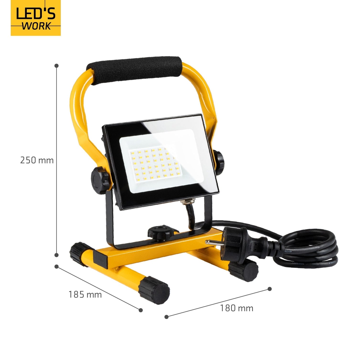 LED's Work Bouwlamp 3100 - Verstelbare beugel - Waterdicht (IP65) - Zwart geel