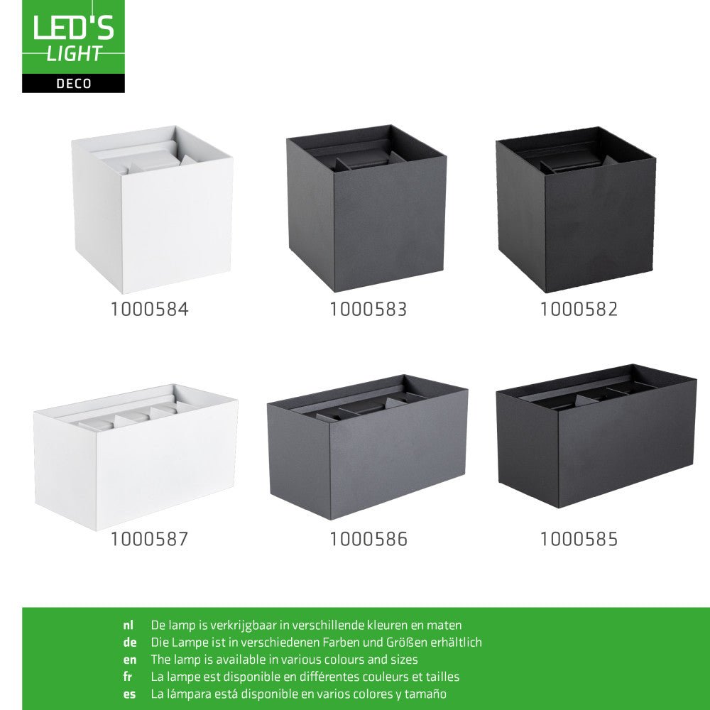 Lumo Cube Antraciet - Wandarmatuur zonder lichtbron - Excl 1xG9 - IP65
