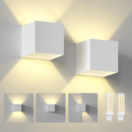 Comnox - Lumo Cube Wit - Modern design met verstelbaar lichteffect - IP65 wandarmatuur