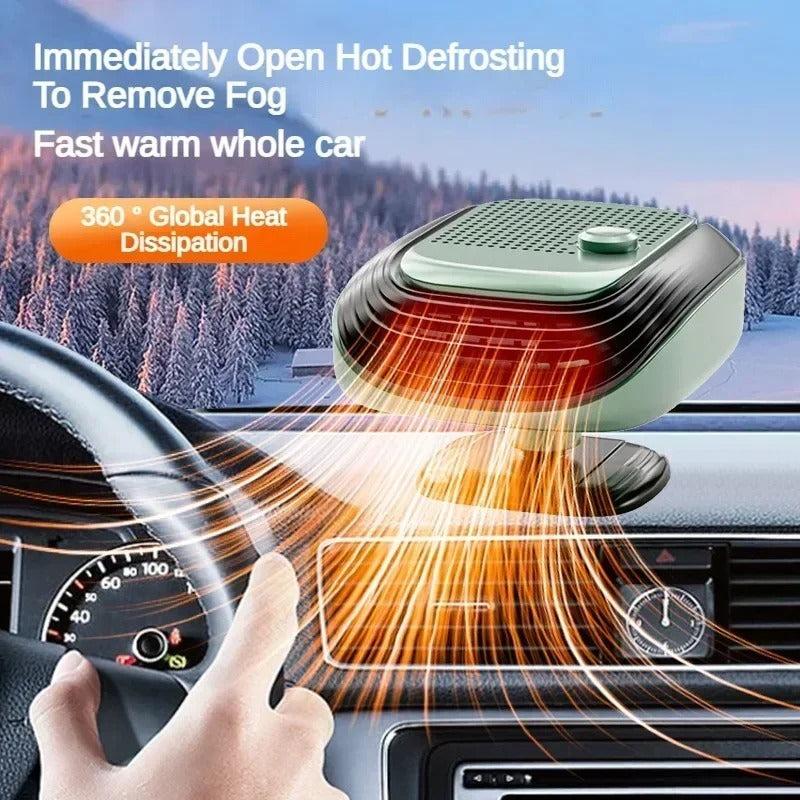 Comnox - Draagbare Autoverwarming – 150W – 2-in-1 Verwarming en Koeling – Compact Ontwerp met Snelle Ontdooifunctie - 24V - Groen- Auto Heater - Auto Verwarming Ventilator - Voorruitverwarming - Autokachel - Comnox Company