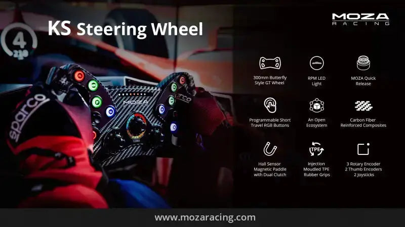 Moza Racing KS - Ultieme GT-ervaring - 300mm Butterfly Design