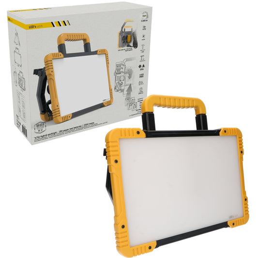 LED's Light 18V Hybride LED Bouwlamp 5500lm - Incl Adapters - Bedraad en draadloos te gebruiken – IP54 – Rough Service Tested – 47W