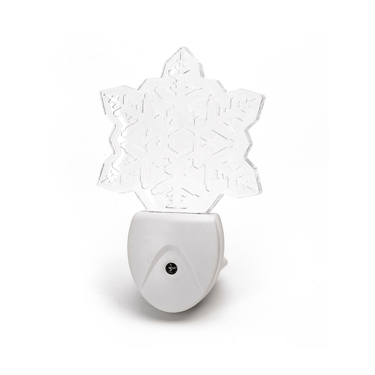 Comnox - Nachtlampje RGB sneeuwvlok - Comfortabel licht met dag‑nacht sensor - 0,5W energiezuinig - 7 kleuren - LED lamp - wit