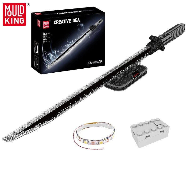 Comnox - Mould King - Darksaber Modelbouwset met LED-verlichting - 885 Stuks - 116 cm - Perfecte Displayset voor Star Plan Fans - Compatibel met LEGO - Gift Idea