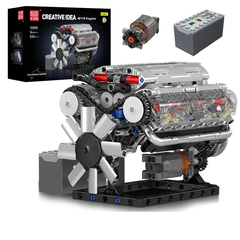 Comnox - Mould King - Technische Bouwset - Gemotoriseerde V8 Motor - 535 Stuks - Voor Kinderen en Techniekfans - LEGO Compatible - Comnox Company