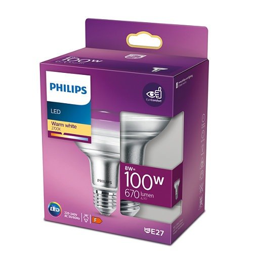 Philips E27 LED Reflectorlamp - 7W vervangt 100W - Warm wit licht