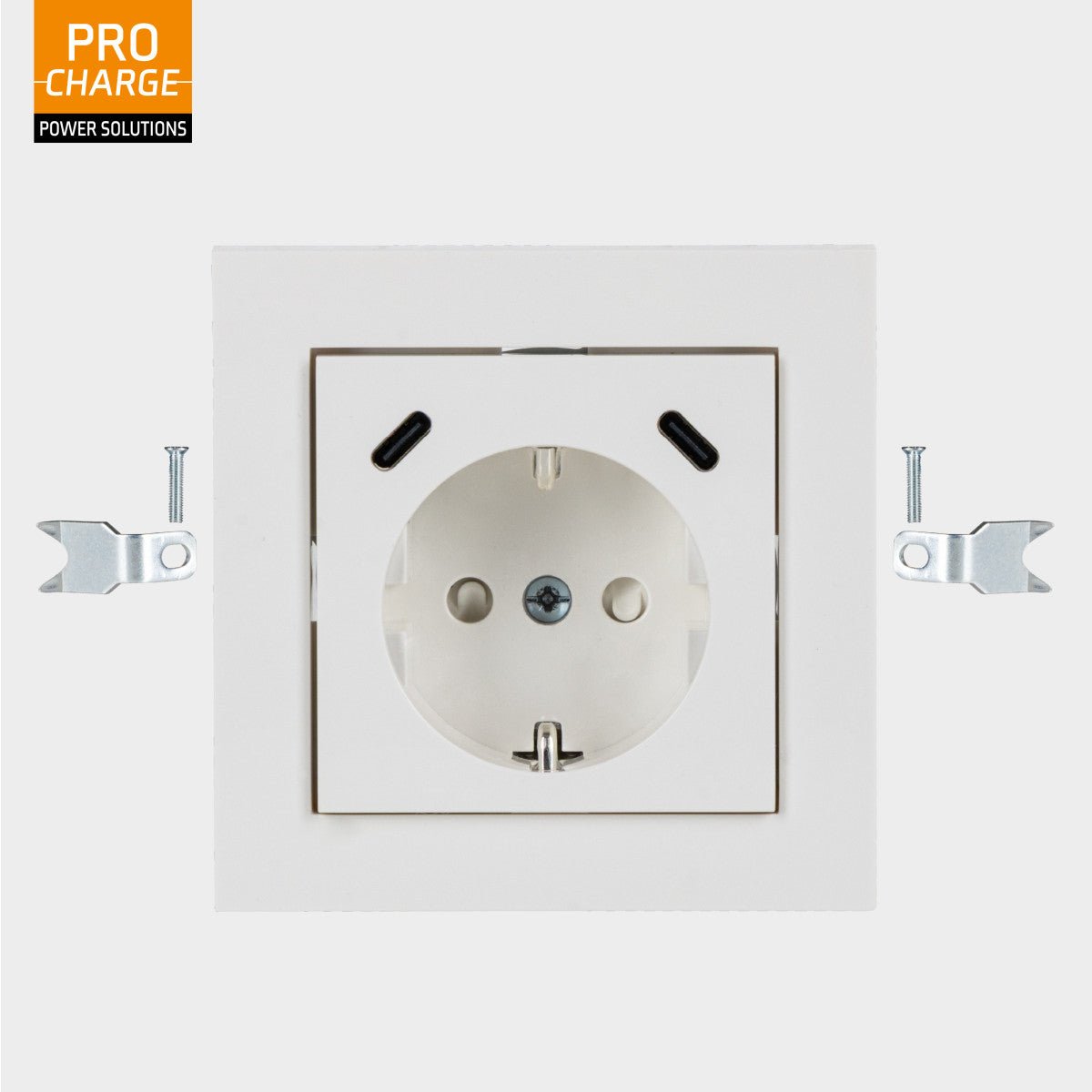 ProCharge USB-C wandcontactdoos inbouw met USB - 2 snelladers USB-C poorten - Universeel - Wit