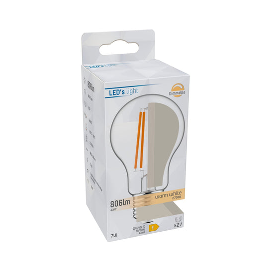 ProDim LED Filament Lamp E27 - Helder - Dimbaar warm wit licht - 7W vervangt 60W